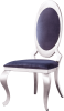 Leatherette Dining Chair with Oval Backrest Set of 2, Stainless Steel Legs