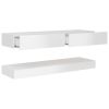 TV Cabinet with LED Lights High Gloss White 47.2"x13.8"