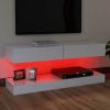 TV Cabinet with LED Lights High Gloss White 47.2"x13.8"