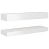 TV Cabinet with LED Lights High Gloss White 47.2"x13.8"