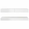 TV Cabinet with LED Lights High Gloss White 47.2"x13.8"