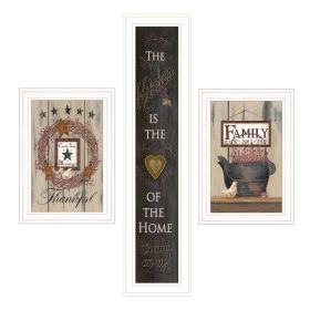 "The Primitive Kitchen vignette" 3-Piece By Trendy Decor 4U, White Frame (Color: as Pic)